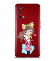 Realme 7 Pro Soft Premier Kapak Vespagirl Tasarımlı Silikon Kılıf - Mürdüm (Şeffaf)