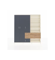 Arges Dolap 14 Raflı 4 Çekmeceli 4 Kapaklı 220x30x243 Aytaşı-Antrasit/Çam