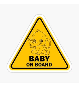 Arabada Bebek Var Sticker oto Yapıştırma Etiket 18cm MD14