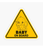 Arabada Bebek Var Sticker oto Yapıştırma Etiket 18cm MD14