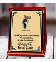 Şef Garson Baskılı Plaket (1. Tasarım)  Kişiye Özel (Kırmızı)