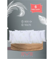 Eve 6 Adet Bamboo Kılıflı Silikon Elyaf Yastık 50cm x 70 cm  800 gr