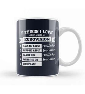 Things I Love Almost As Much As Eurovision Kupa Bardak Porselen