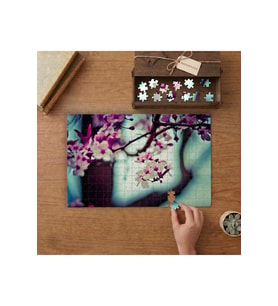 Japon Kiraz Çiçekleri Tasarımı 240 parça Ahşap Puzzle Ahşap Kutuda MP02135