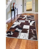 Dijidekor Halı Kahverengi DR01 Yıkanabilir Saçaksız Kesme İnce Yolluk Kilim Salon Halısı Modelleri