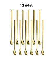 12 Adet 304 Çelik 17 cm Uzun Kahve ve Smoothie Karıştırma Kaşığı cin579sr-12
