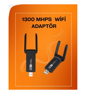 Mey İthalat® Tak-Çalıştır Özellikli Çift Bant WiFi Adaptör – 1200 Mbps