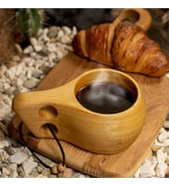 Ayous Ağacından Doğal Kuksa Kupa Bardak