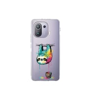 Xiaomi Mi 11 Pro ile Uyumlu Splash Tembel Hayvan Tasarımlı Şeffaf Silikon Kılıf
