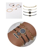 Gogoey Kadın Bilekliği Bayan Takı rose gold Trend Hediye şık 4'lü RB44