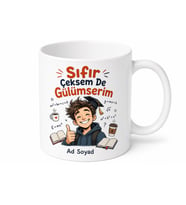Sıfır Çeksem De Gülümserim Esprili Üniversiteli Kupa Bardak Hediye