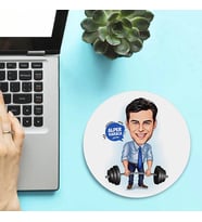 Kişiye Özel Halter Kaldıran Erkek Karikatürlü Mousepad