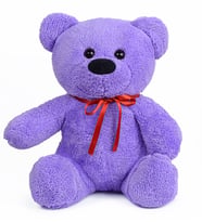 Oyuncak Ayıcı 40 cm Sevimli Ayıcık (%100 Yerli) (Lila)