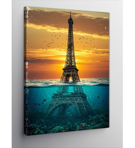 Kanvas Tablo Su Altında Eiffel Kulesi
