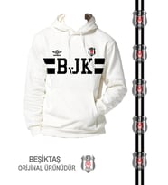 Beşiktaş Orjinal Kapüşonlu Beyaz Sweatshirt
