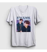 Presmono Unisex Beyaz Poster K Pop Jungkook Bts T-Shirt 272680tt