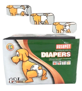 HUSHPET ULTRA EMİCİ KÖPEK KÜLOT ÇİŞ PEDİ L 12Lİ