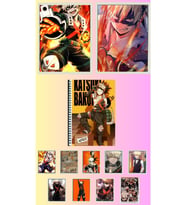 Bakugou katsuki Poster A3 ,2 adet defter A4 1adet , fotokart 9 adet