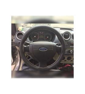 DİKİŞLİ DERİ DİREKSİYON KILIFI DAMARLI SİYAH DERİ BEJ DİKİŞLİ FORD FİESTA FUSİON İÇİN HIZLI KARGO
