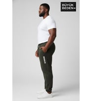 Erkek Büyük Beden BROOKLYN Baskılı Paça Lastikli  Jogger İnce Eşofman Altı  SPR26BEA951-2 (Haki)