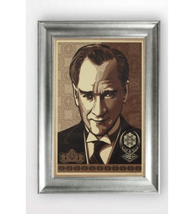 Gümüş Çerçeveli Atatürk Tablo a348