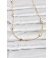 CM 14K Gold Renk Topçuklu Burgu Zincir Model 60 cm Kadın Kolye - TJ-BKO10963