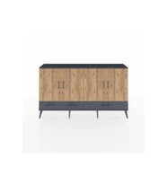 Arges Konsol 6 Raflı 3 Çekmeceli 4 Kapaklı 176x30x99 Antrasit-Çam/Antrasit