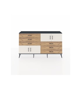 Arges Konsol 2 Raflı 6 Çekmeceli 4 Kapaklı 176x30x99 Antrasit-Aytaşı/Çam