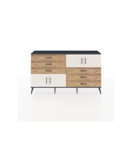 Arges Konsol 2 Raflı 6 Çekmeceli 4 Kapaklı 176x30x99 Antrasit-Aytaşı/Çam