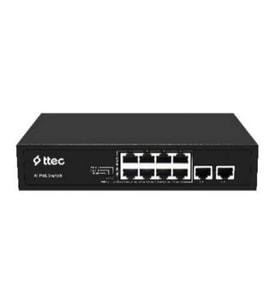 T.TEC 10120P 8PORT 10/100 BASE-T POE/POE+ PORT / 2PORT 10/100 BASE-T UPLİNK PORT 120W POE