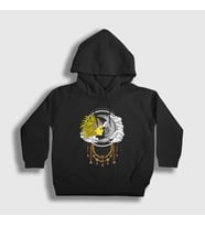 Presmono Unisex Çocuk Siyah Witchcraft Sun Moon Güneş Ay Kapüşonlu Sweatshirt 415448tt