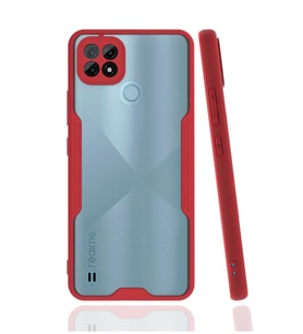 Mey İthalat® Realme C21 Kılıf Platin Silikon - Kırmızı