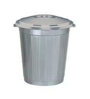 Plastik 50 Litre Battal Kapaklı Kulplu Çöp Kovası Gri