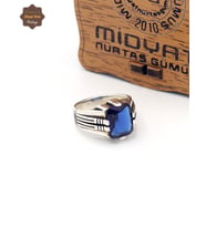 Safir Taşlı Kare Model 925 Ayar Gümüş Çocuk Yüzüğü 201025317