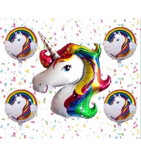 Pazariz  Unicorn Folyo Balon Seti 5 li