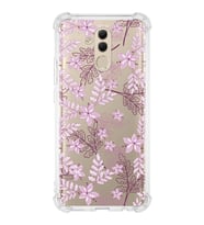 PrintiFy Huawei Mate 20 Lite Uyumlu Köşe Korumalı Floral Pudra Tasarımlı Şeffaf Silikon Kılıf