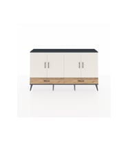Arges Konsol 6 Raflı 2 Çekmeceli 4 Kapaklı 176x30x99 Antrasit-Aytaşı/Çam