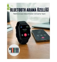 Mey İthalat® Akıllı Saat 7 Kordonlu Bluetooth Aramalı Nabız ve Dokunmatik Akıllı Saat