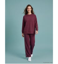 LCW Modest Mürdüm Beli Lastikli Geniş Paça Kadın Eşofman Altı