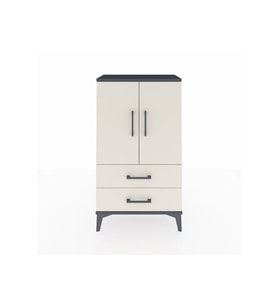 Arges Komodin 2 Raflı 2 Çekmeceli 2 Kapaklı 60x30x106 Antrasit-Aytaşı