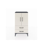 Arges Komodin 2 Raflı 2 Çekmeceli 2 Kapaklı 60x30x106 Antrasit-Aytaşı