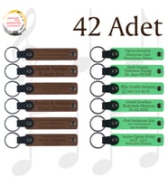 A Kahve & Fıstık Yeşili, Öğrencilere Okul Hatırası, 42'li Set, İsim Yazılabilir Hediyelik Anahtarlık