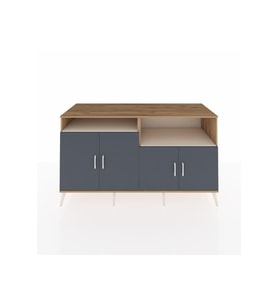 Kronos Konsol 4 Raflı 4 Kapaklı 176x59x99 Çam-Antrasit/Aytaşı