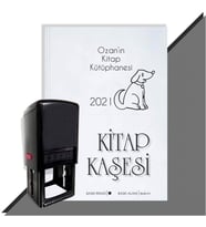 Kişiye Özel Sevimli Köpek  2021 Otomatik Kitap Kaşesi (Siyah)