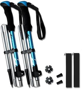 Monozone 2'li Katlanabilir Yürüyüş Batonu Kayak Batonu Hafif Alüminyum Trekking Tırmanma Baston