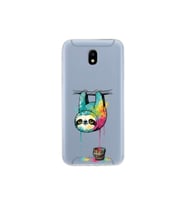 Samsung Galaxy J5 Pro ile Uyumlu Splash Tembel Hayvan Tasarımlı Şeffaf Silikon Kılıf
