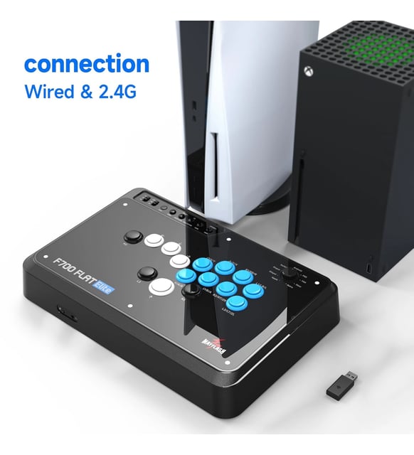 Mayflash F700 FLAT Elite Kablosuz Arcade Stick Kolsuz Tüm Düğmeli