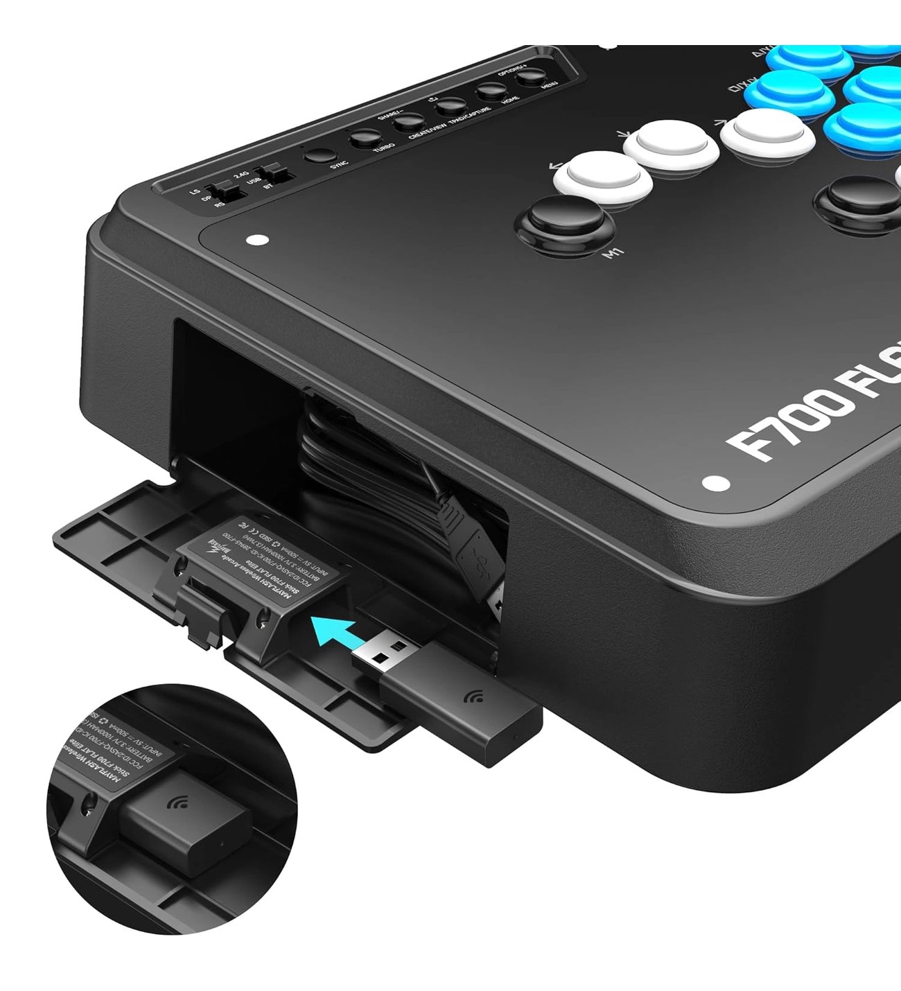 Mayflash F700 FLAT Elite Kablosuz Arcade Stick Kolsuz Tüm Düğmeli