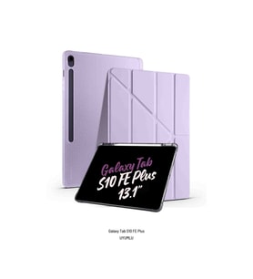 Galaxy Tab S10 FE Plus Uyumlu 13.1 inç Kalem Bölmeli Standlı Tri Folding Tablet Kılıfı (Lila)