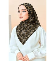 Soft Pamuk  Eşarp-90 X 90 -06100 (Siyah-Sarı)